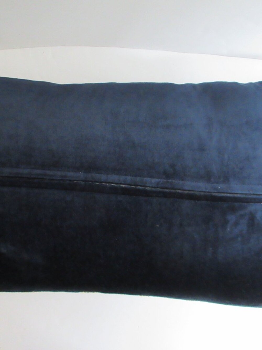 Two Callisto Home Coastal Modern Ikat Velvet Pillows 24" x 14" Navy Beaded - Picture 3 of 15